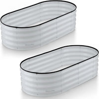 4x2x1 ft Light Grey 2Pcs Oval Raised Garden Bed