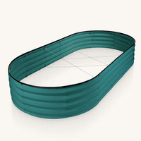 6x3x1 ft Turquoise Oval Raised Garden Bed