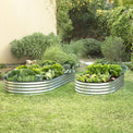 6 ft galvanized raised garden bed on grass