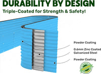 Modular 2.5 ft Teal Raised Garden Bed 8×2×2.5 ft