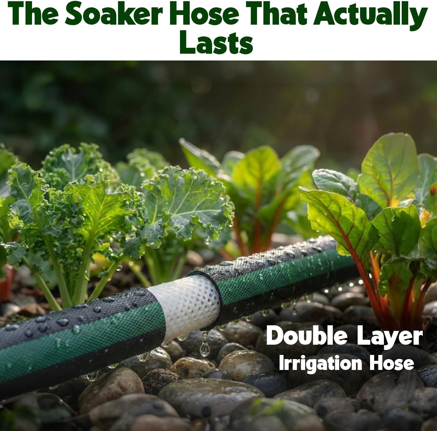 Flat Soaker Hose 50ft for Gardens