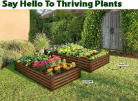 6x3x1 ft Dark Wood Rectangle Raised Garden Bed