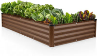 8x4x1 ft Dark Wood Rectangle Raised Garden Bed