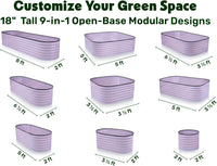 9 in 1 Modular Lavender Raised Garden Bed 8×2×1.5 ft