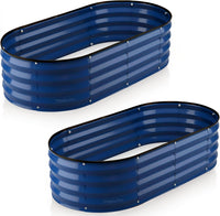 4x2x1 ft 2Pcs Navy Oval Raised Garden Bed