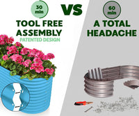 Modular 2.5 ft Teal Raised Garden Bed 8×2×2.5 ft