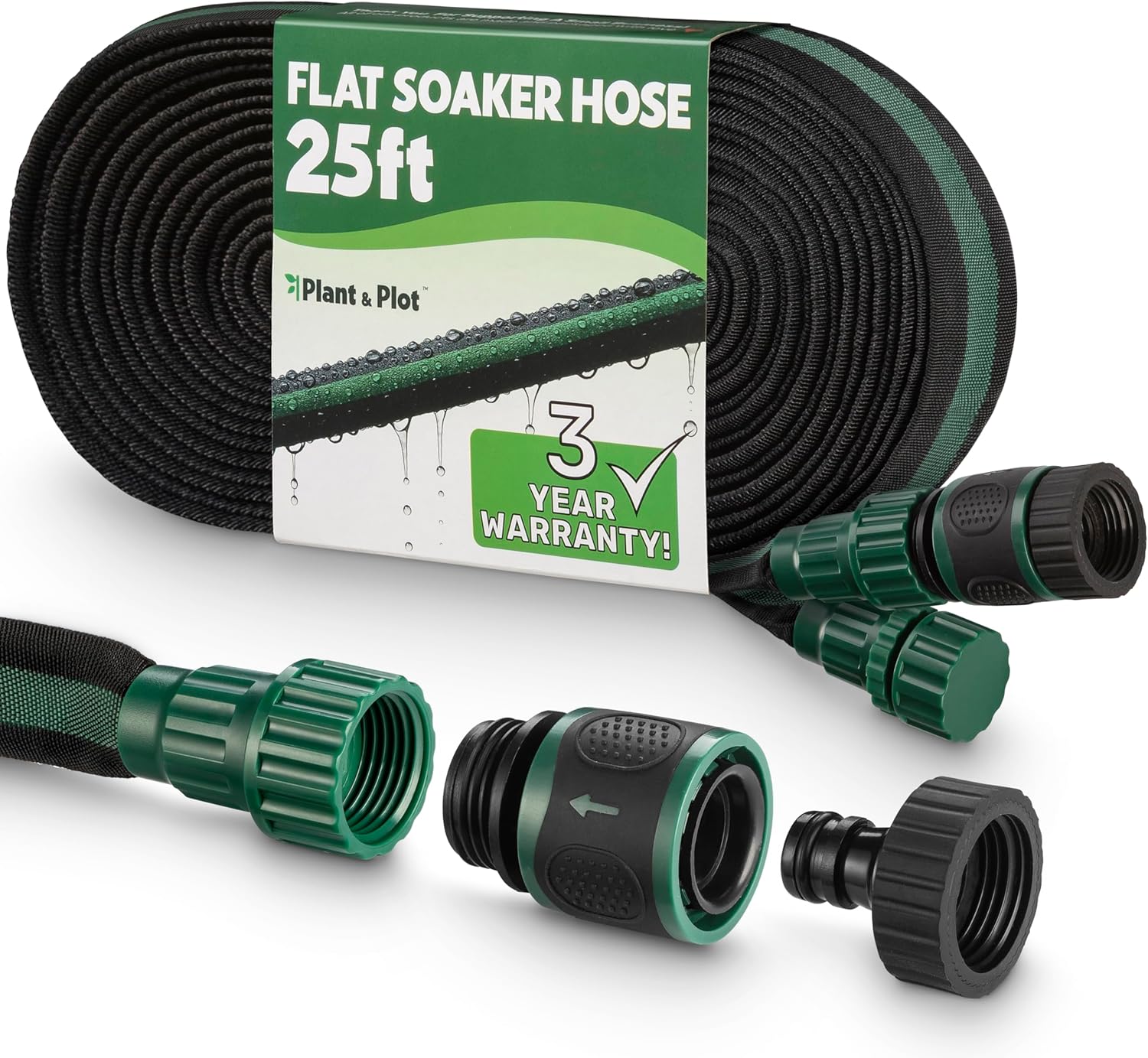 Flat Soaker Hose 25ft for Gardens