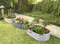 4x2x1 ft Light Grey Oval Raised Garden Bed