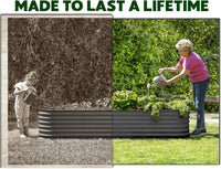 9 in 1 Modular Grey Raised Garden Bed 8×2×1.5 ft