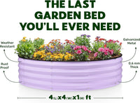 4x4x1 ft Lavender 2 Pcs Raised Garden Bed