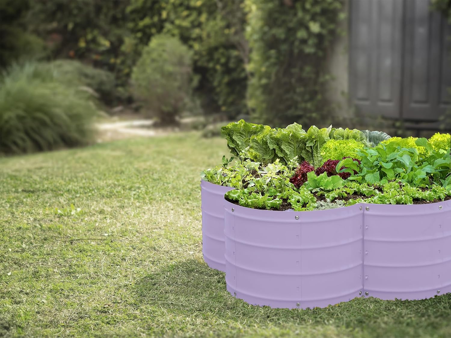 3x3x1 ft Lavender Flower Shaped Raised Garden Bed