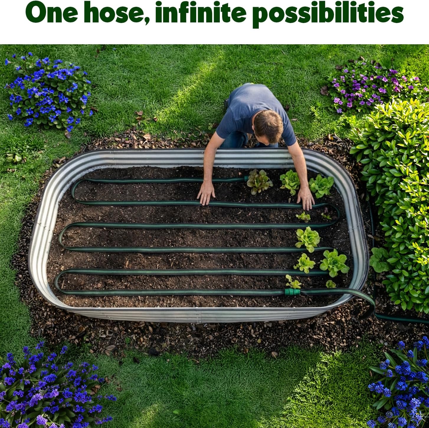 Flat Soaker Hose 50ft for Gardens