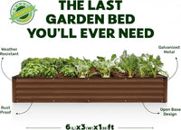 6x3x1 ft Dark Wood Rectangle Raised Garden Bed