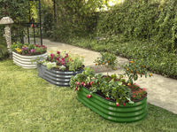 4x2x1 ft Olive Green Oval Raised Garden Bed
