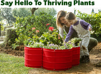 3x3x1 ft Red Flower Shaped Raised Garden Bed