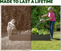 6x3x1 ft Grey 2Pcs Rectangle Raised Garden Bed