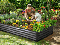 8x4x1 ft Grey 2Pcs Rectangle Raised Garden Bed