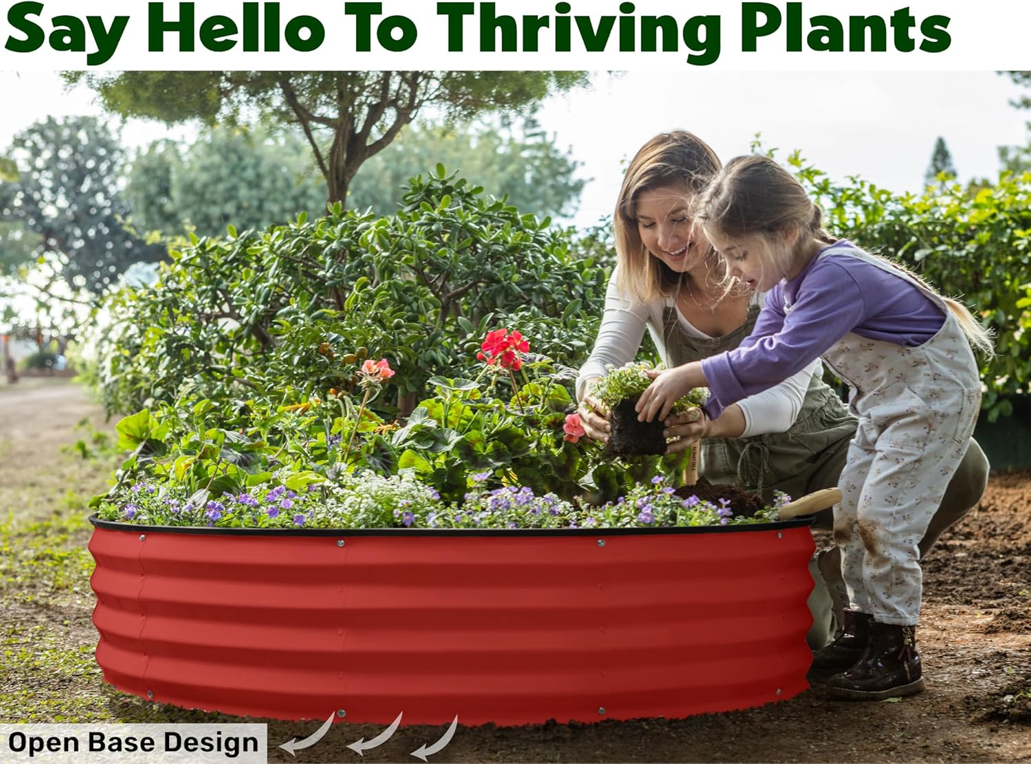 4x4x1 ft Red 2 Pcs Raised Garden Bed