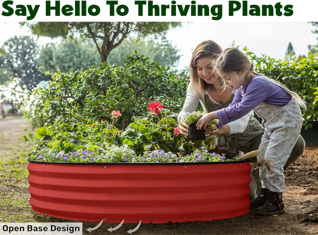 4x4x1 ft Red 2 Pcs Raised Garden Bed