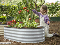 4x2x1 ft Light Grey Oval Raised Garden Bed