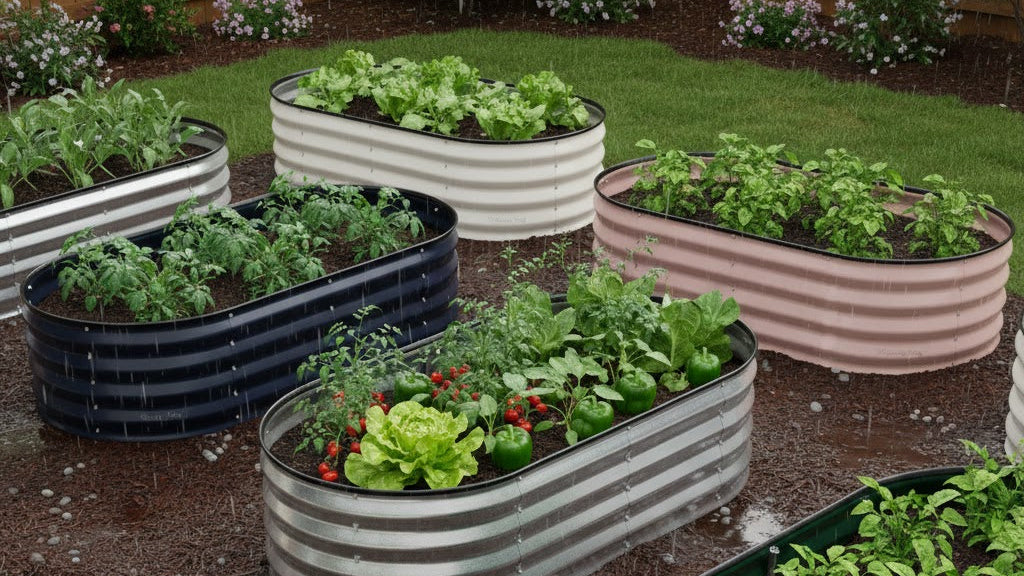 4x2x1 ft 2 Pcs Green Oval Raised Garden Bed – Plant & Plot
