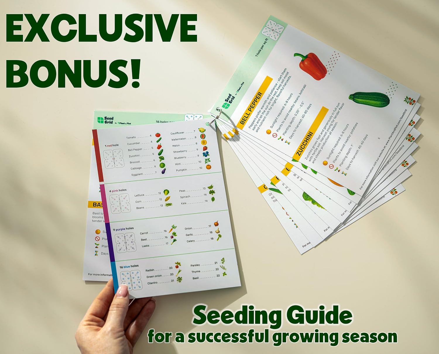 Seed and Seedling Spacer Tool for Garden // Square Foot Gardening Seed Template for Organized Plants, Vegetables & Fruits // Spacing Tool Kit for Planting (Yellow)