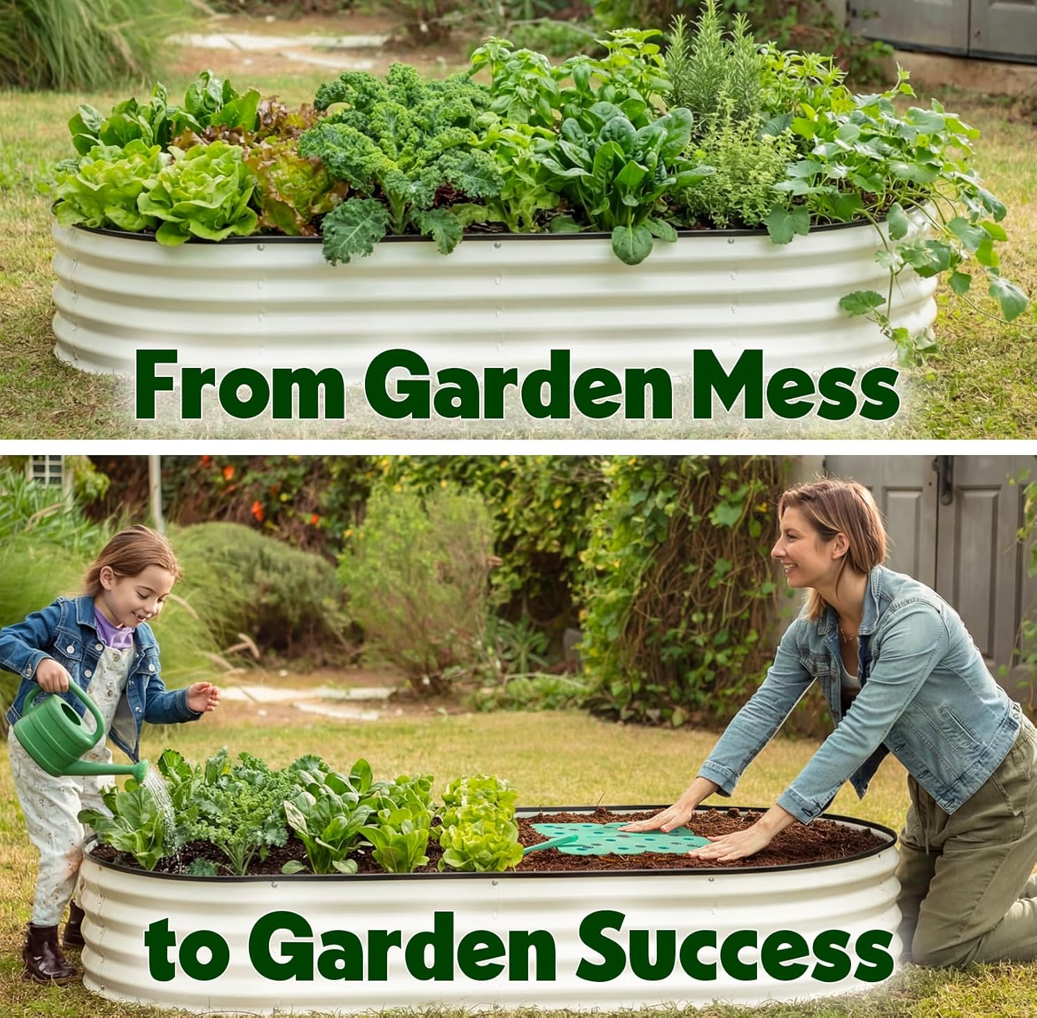 Seed and Seedling Spacer Tool for Garden // Square Foot Gardening Seed Template for Organized Plants, Vegetables & Fruits // Spacing Tool Kit for Planting (Green)