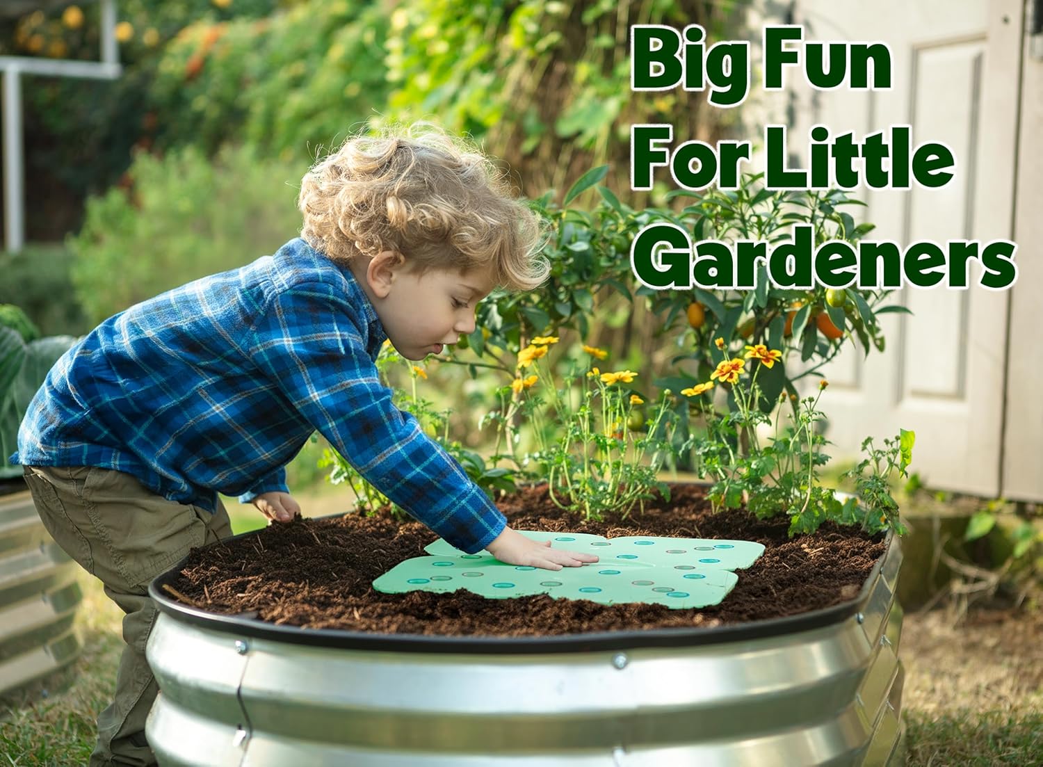 Seed and Seedling Spacer Tool for Garden // Square Foot Gardening Seed Template for Organized Plants, Vegetables & Fruits // Spacing Tool Kit for Planting (Green)