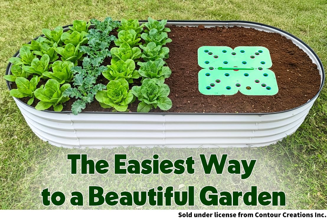 Seed and Seedling Spacer Tool for Garden // Square Foot Gardening Seed Template for Organized Plants, Vegetables & Fruits // Spacing Tool Kit for Planting (Green)