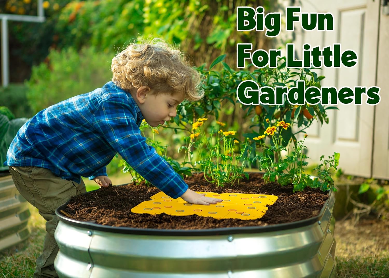 Seed and Seedling Spacer Tool for Garden // Square Foot Gardening Seed Template for Organized Plants, Vegetables & Fruits // Spacing Tool Kit for Planting (Yellow)