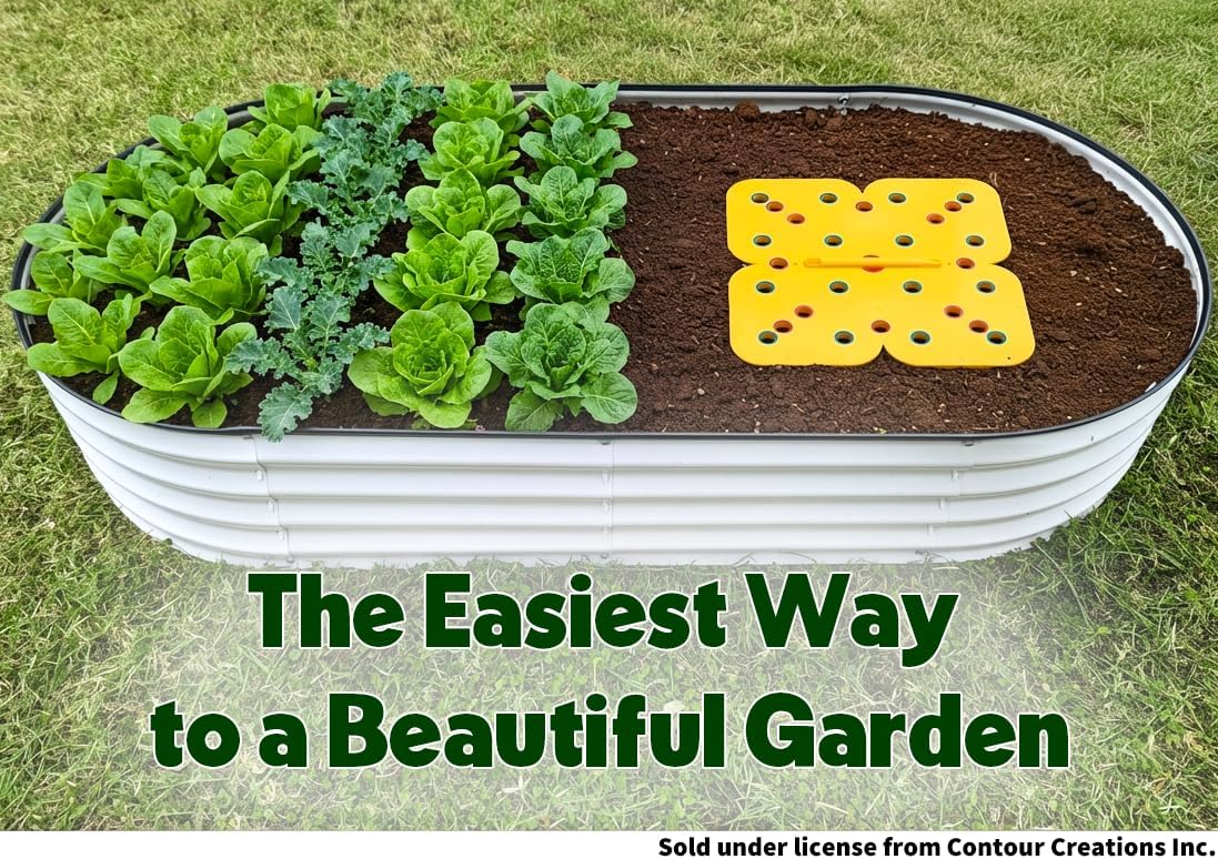 Seed and Seedling Spacer Tool for Garden // Square Foot Gardening Seed Template for Organized Plants, Vegetables & Fruits // Spacing Tool Kit for Planting (Yellow)