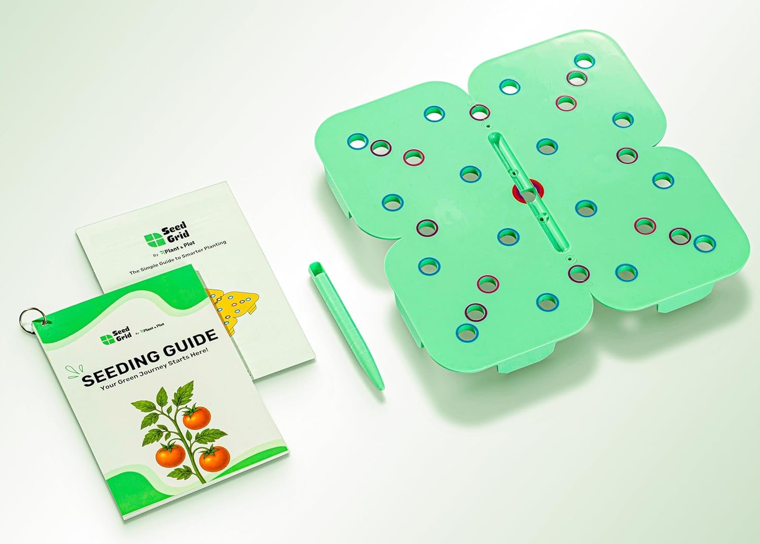 Seed and Seedling Spacer Tool for Garden // Square Foot Gardening Seed Template for Organized Plants, Vegetables & Fruits // Spacing Tool Kit for Planting (Green)