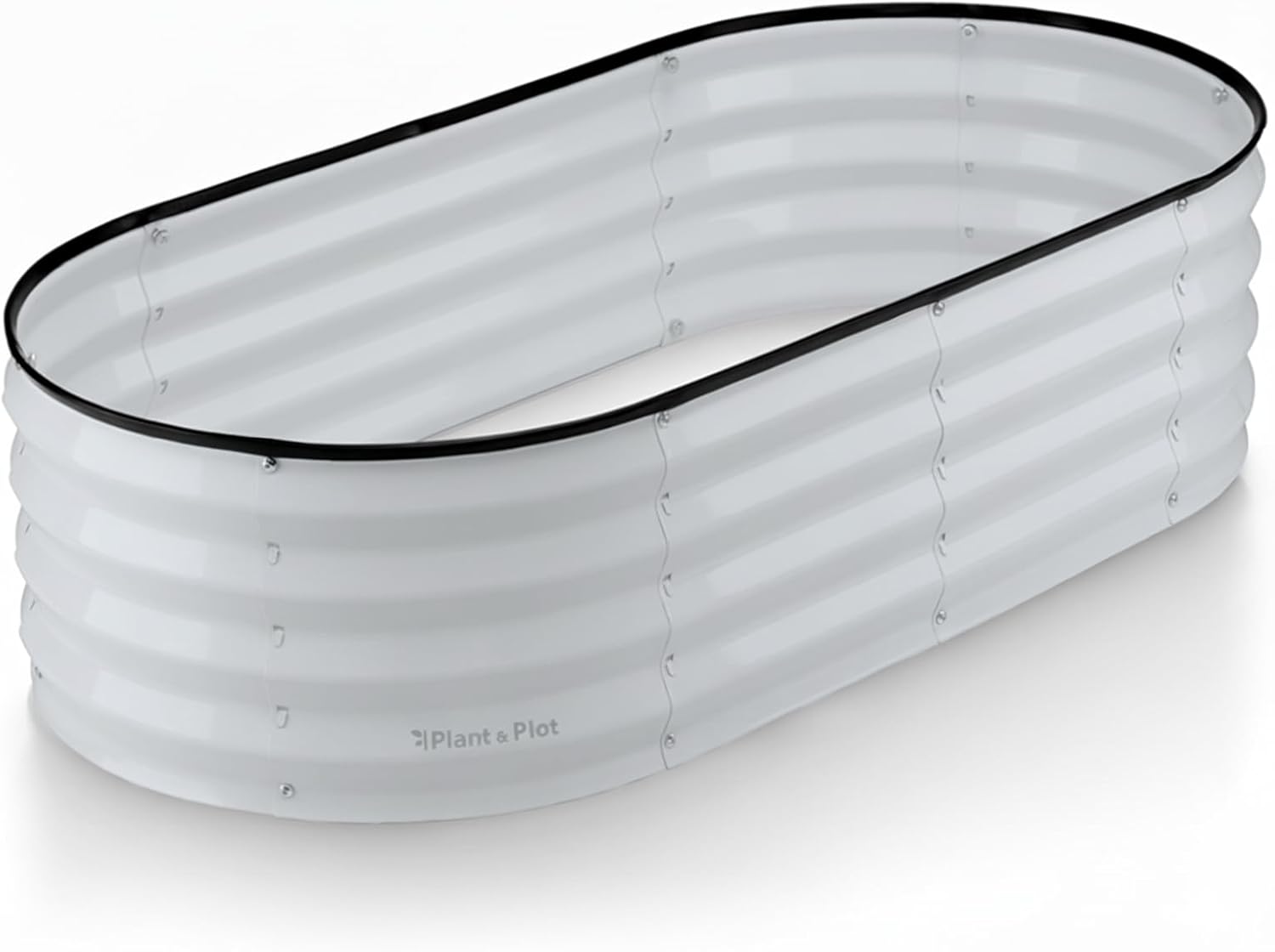 4x2x1 ft Light Grey Oval Raised Garden Bed
