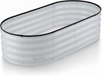 4x2x1 ft Light Grey Oval Raised Garden Bed