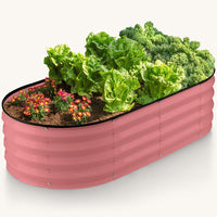 4x2x1 ft Blush Pink Oval Raised Garden Bed