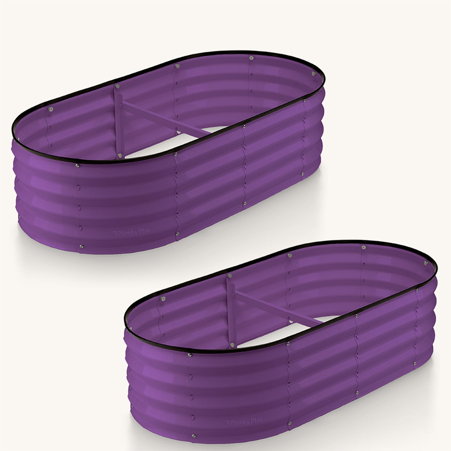 4x2x1 ft 2 Pcs Dark Purple Oval Raised Garden Bed