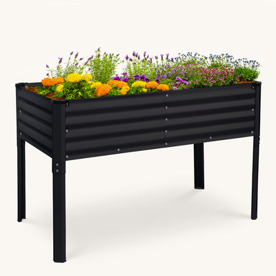 Raised Garden Beds with Legs in Black