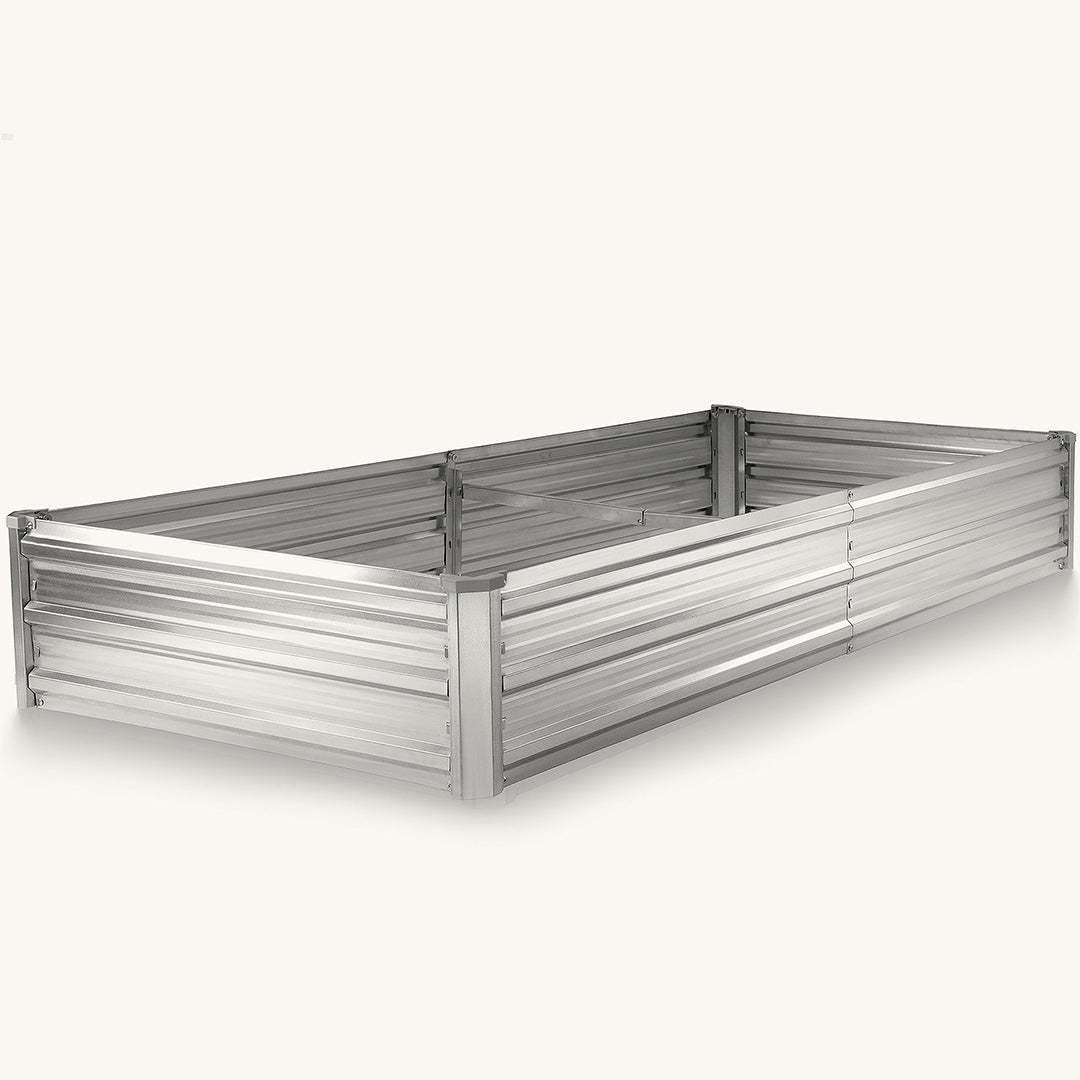 8x4x1 ft Silver Rectangle Raised Garden Bed