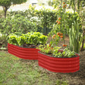 red raised beds for gardening