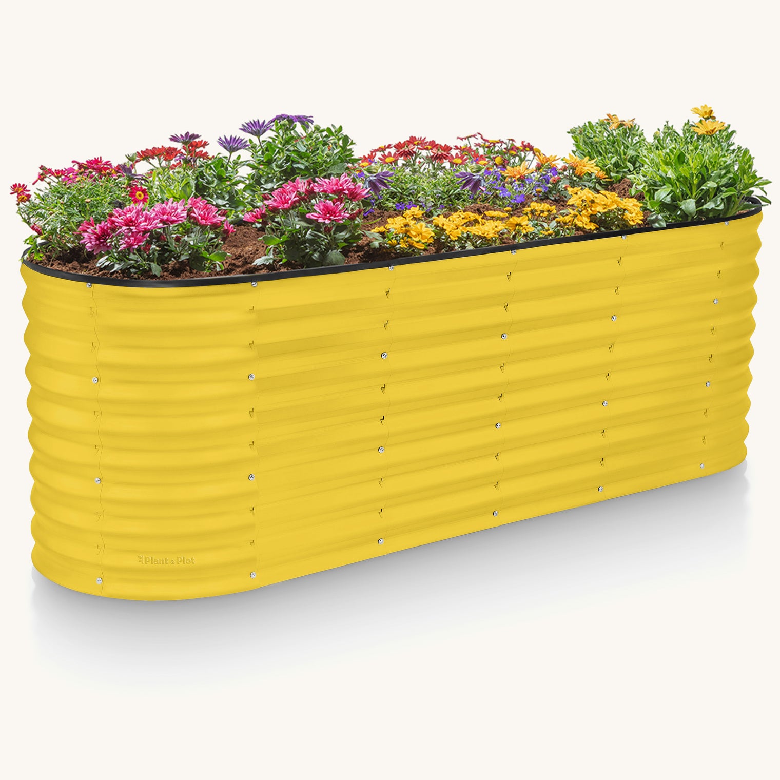 6x2x2 ft Yellow Oval Raised Garden Bed