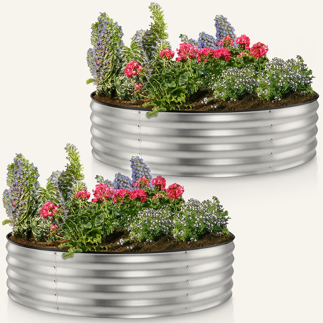 4x4x1 ft 2 Pcs Round Raised Garden Bed – Plant & Plot
