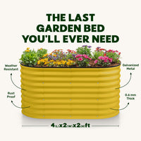 4x2x2 ft Yellow Oval Raised Garden Bed