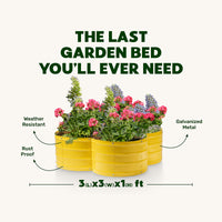 3x3x1 ft Yellow Flower Shaped Raised Garden Bed