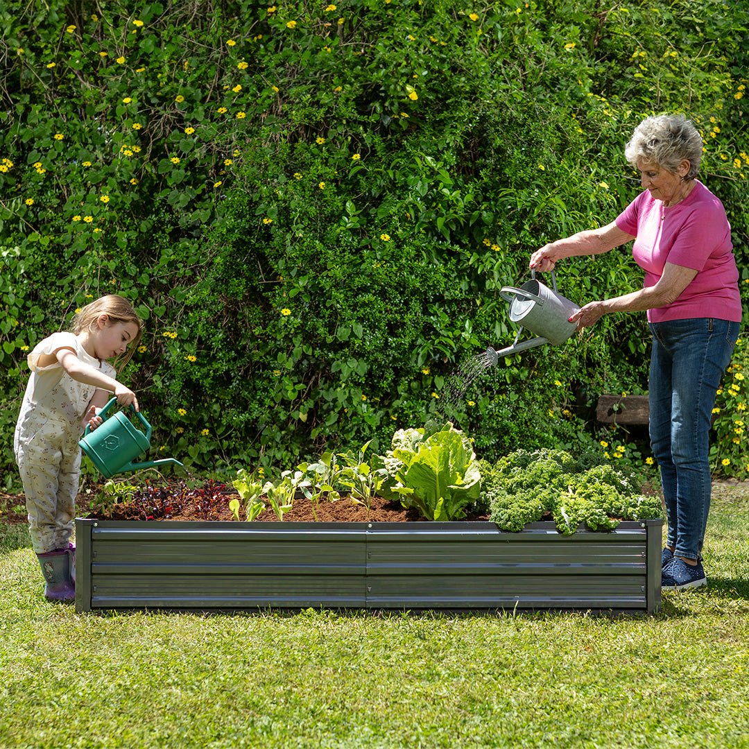 6x3x1 ft Gray Rectangle Raised Garden Bed