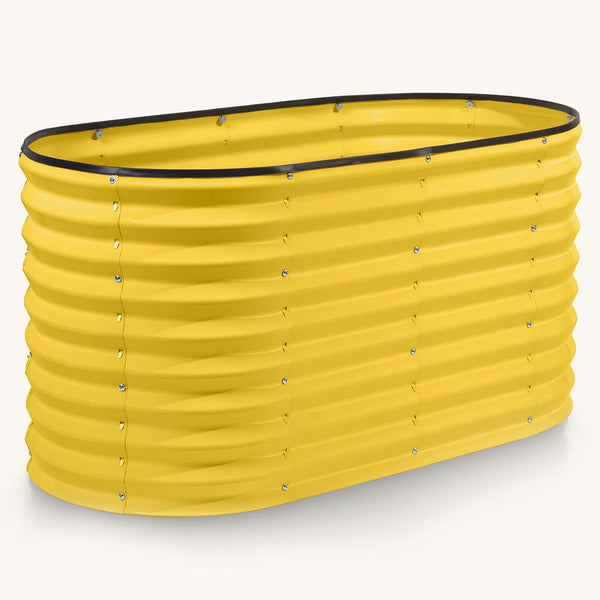 metal raised garden bed yellow color