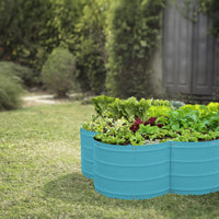 3x3x1 ft Teal Flower Shaped Raised Garden Bed