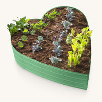 3x3x1 ft Green Heart Shaped Raised Garden Bed