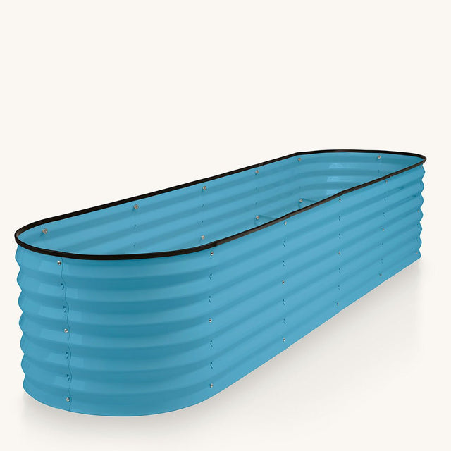 teal blue raised bed