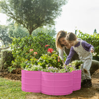 3x3x1 ft Pink Flower Shaped Raised Garden Bed