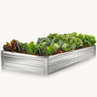 8x4x1 ft Silver Rectangle Raised Garden Bed